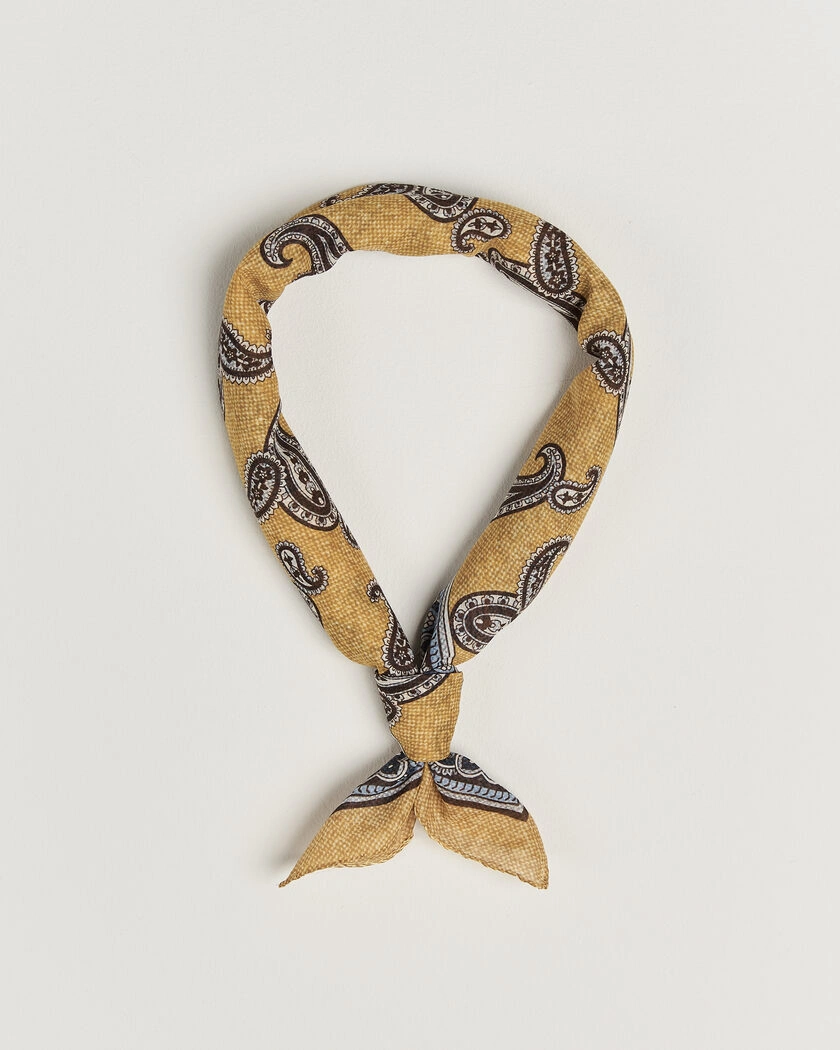 Amanda Christensen Cotton Voile Printed Paisley Bandana Yellow – Geel