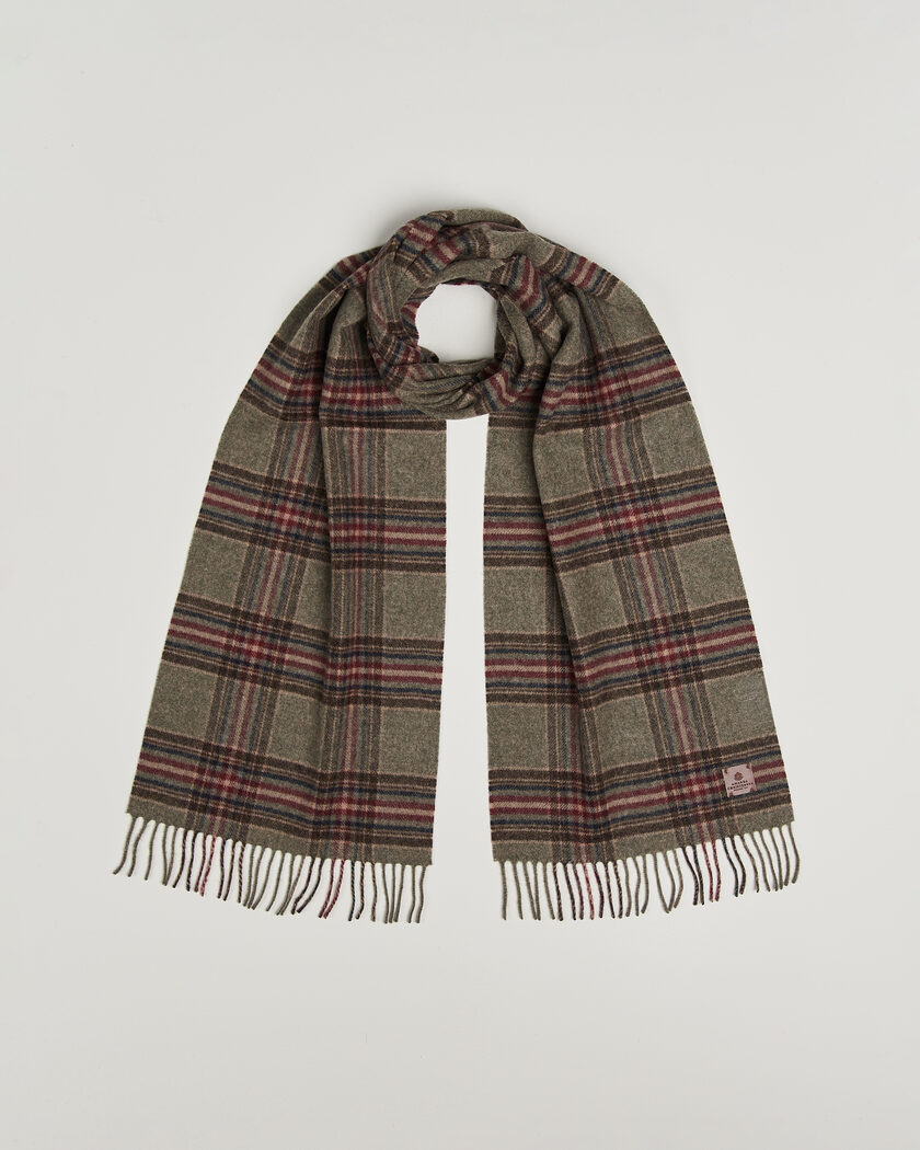 Amanda Christensen Wool Check Scarf Green – Groen