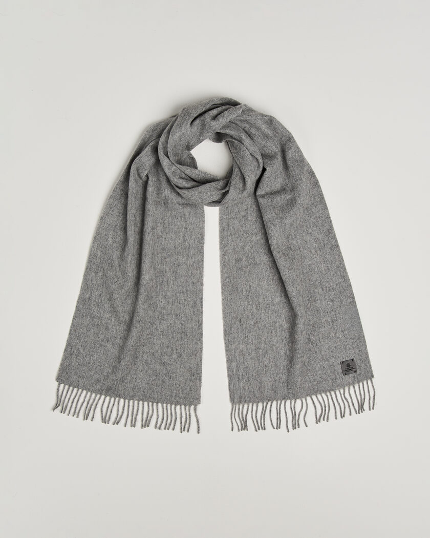 Amanda Christensen Wool Scarf Light Grey Melange – Grijs