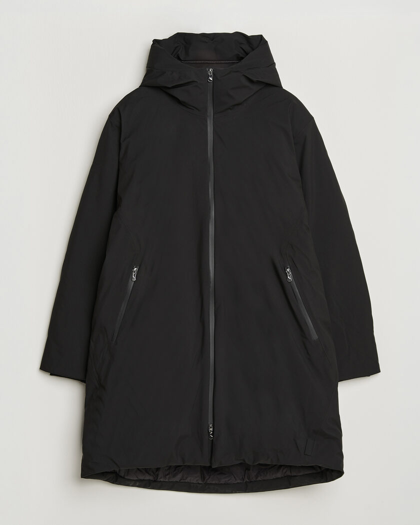 RAINS Sarna Long Puffer Jacket Black – Zwart