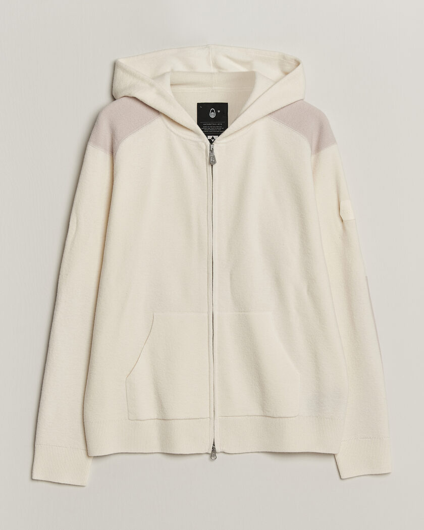 Sail Racing Spine Wool Knitted Full Zip Hoodie Off White – Wit