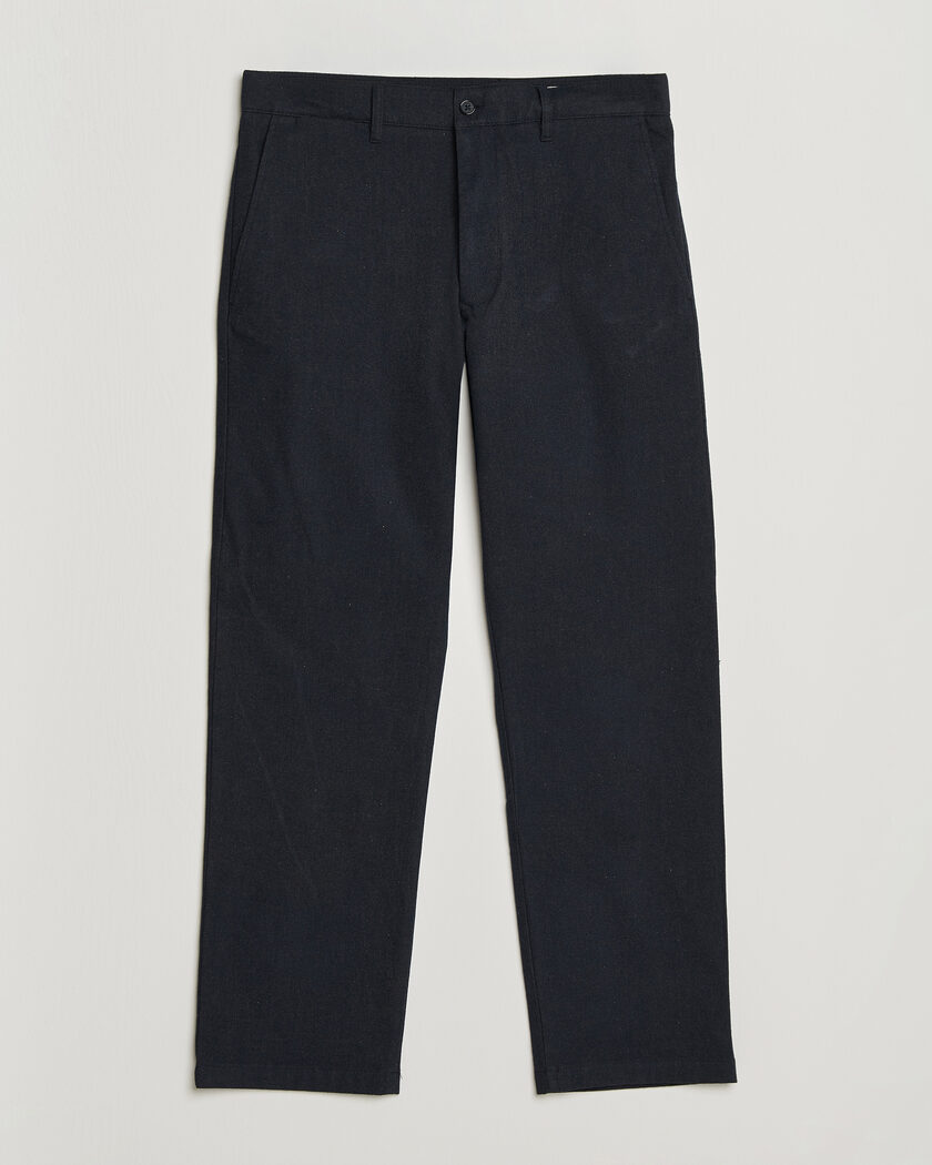 NN07 Aden Brushed Cotton Trousers Deep Navy – Blauw