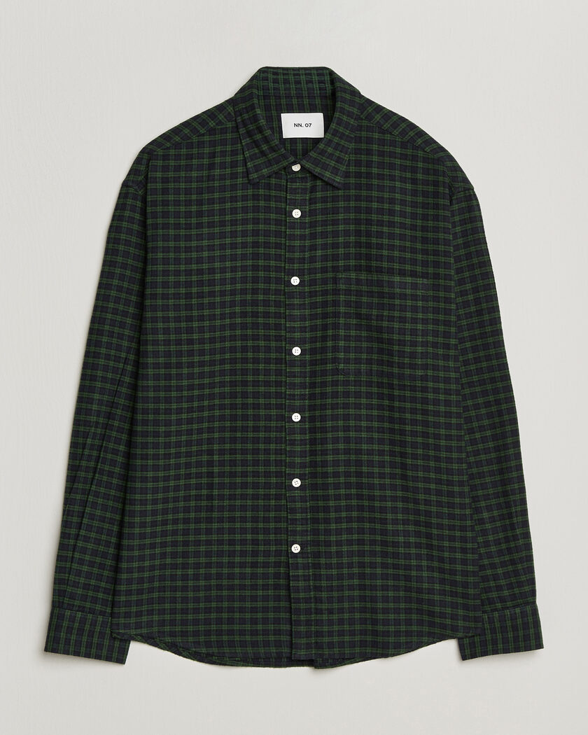 NN07 Deon Flannel Shirt Eden Check – Groen