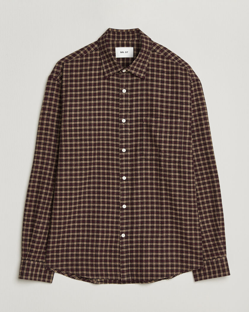 NN07 Deon Flannel Shirt Bordeaux Check – Rood