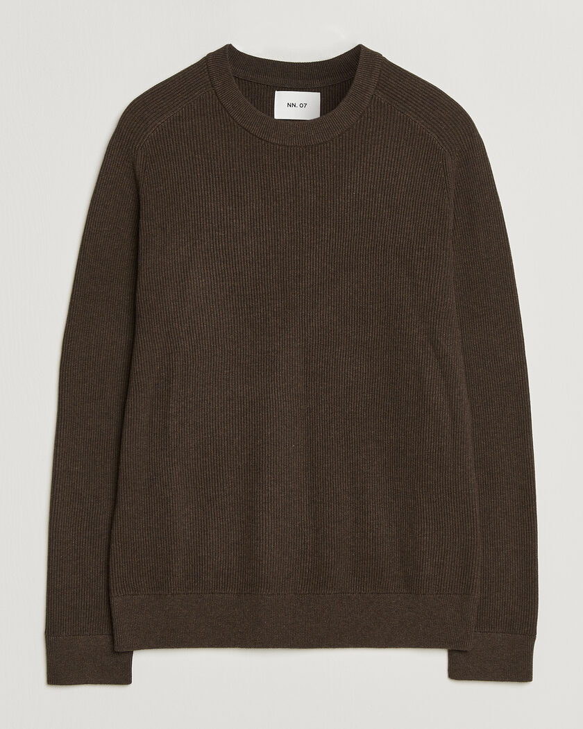 NN07 Kevin Cotton Knitted Sweater Deep Truffle – Bruin