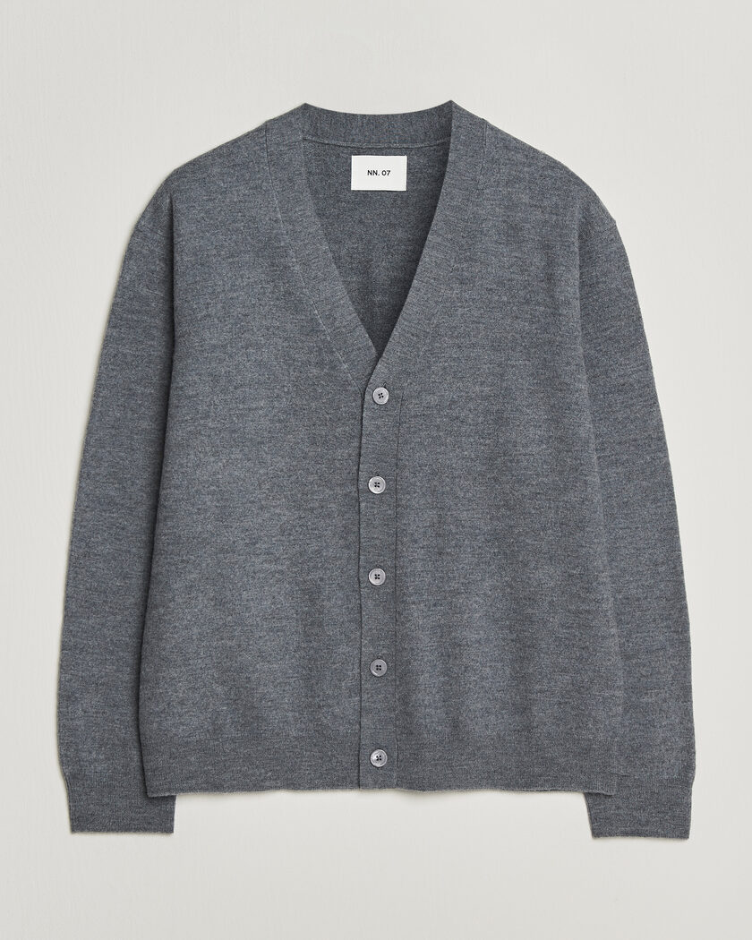 NN07 Jasper Wool Knitted Cardigan Grey Melange – Grijs