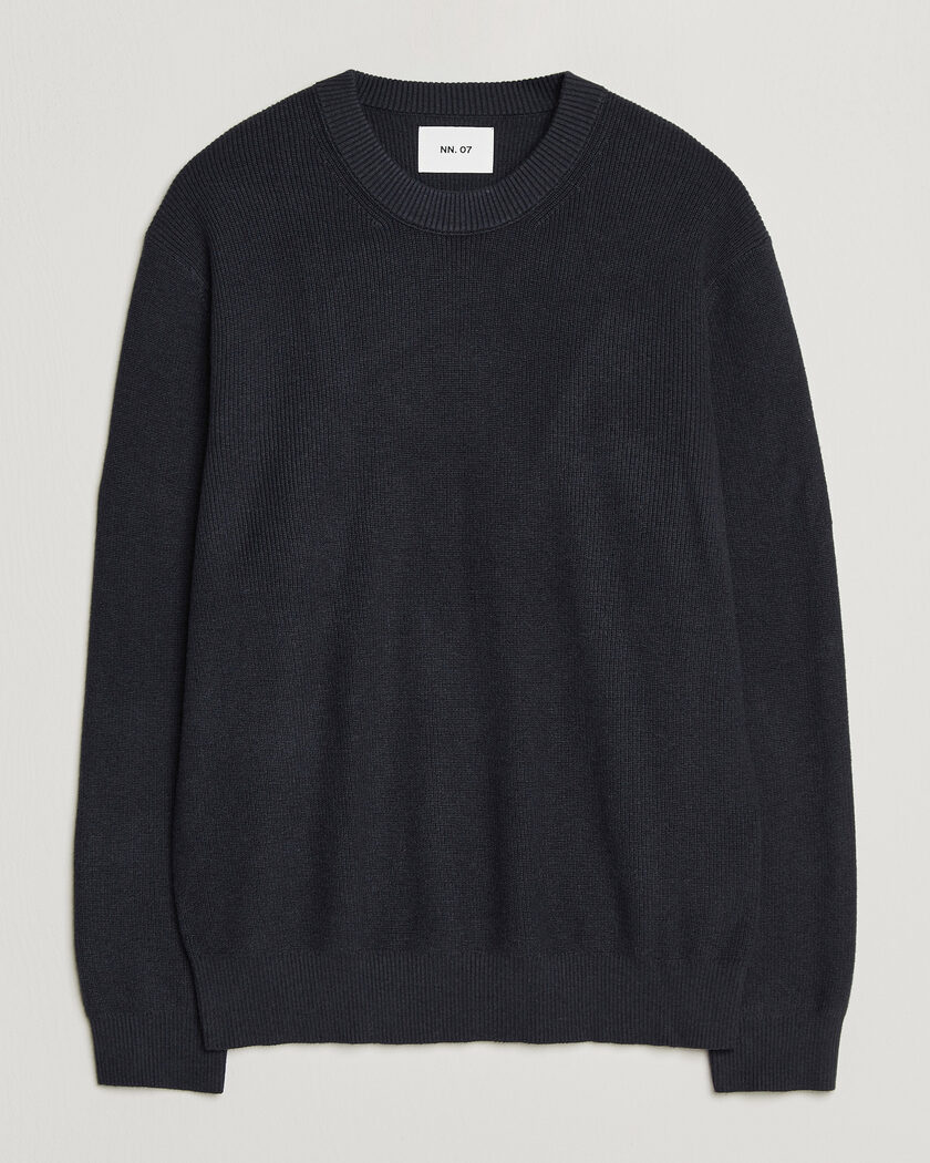 NN07 Hope Cotton/Cashmere Rib Knitted Sweater Navy – Blauw