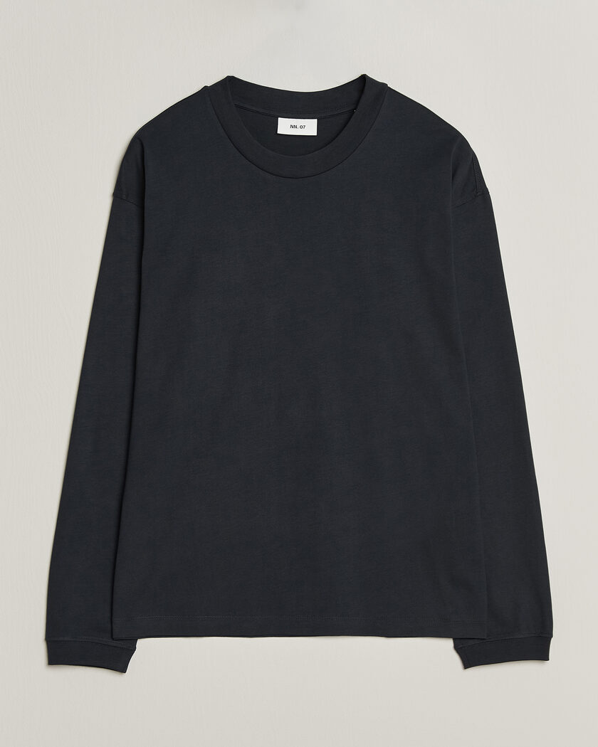  NN07 Lionel Suvin Cotton Long Sleeve T-Shirt Deep Navy – Blauw