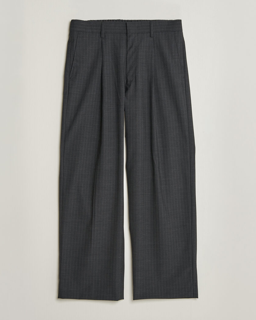NN07 Kay Wool Pinstriped Trousers Dark Grey – Grijs