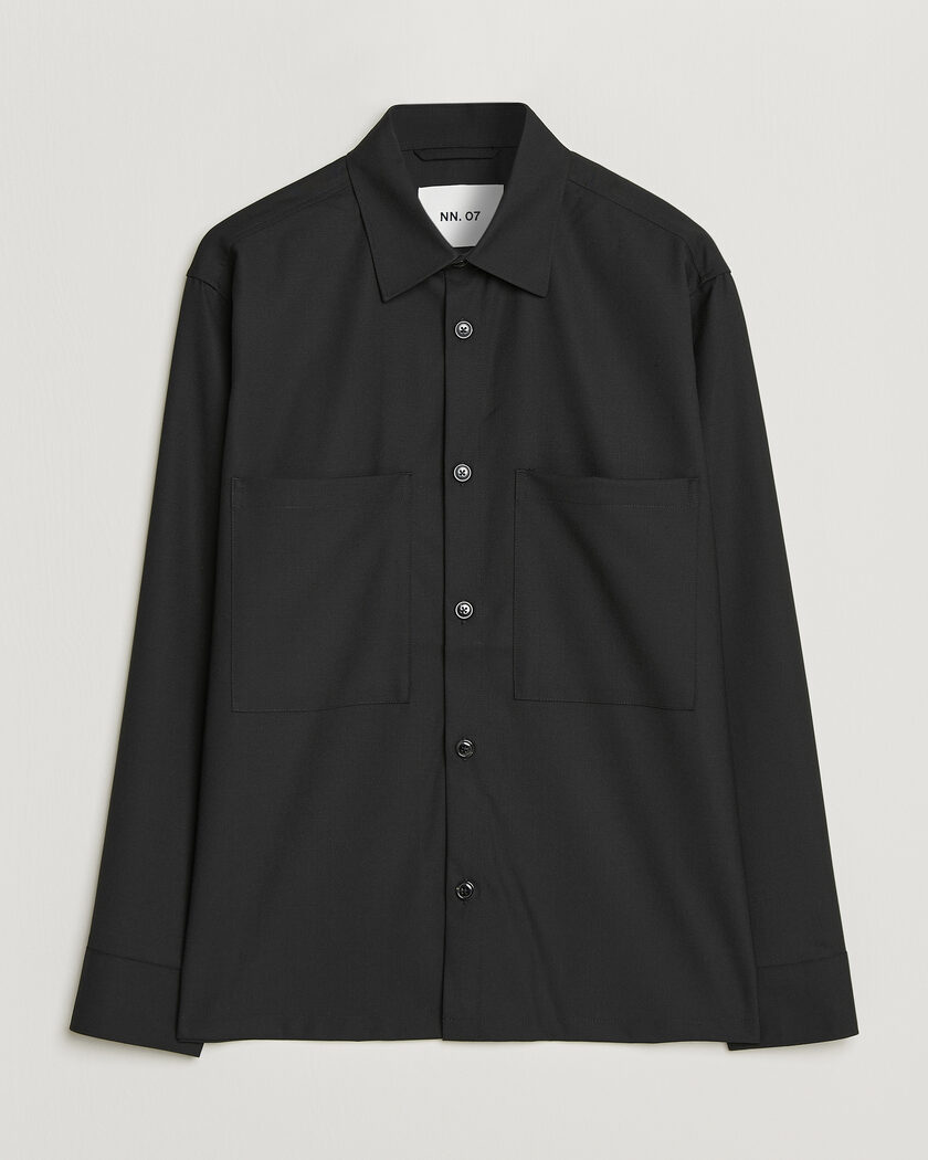 NN07 Freddy Wool Overshirt Black – Zwart