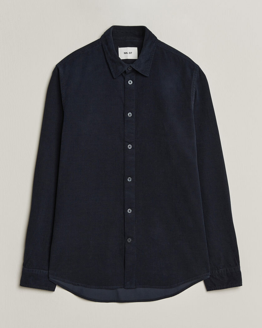 NN07 Asher Baby Cord Shirt Navy Blue – Blauw