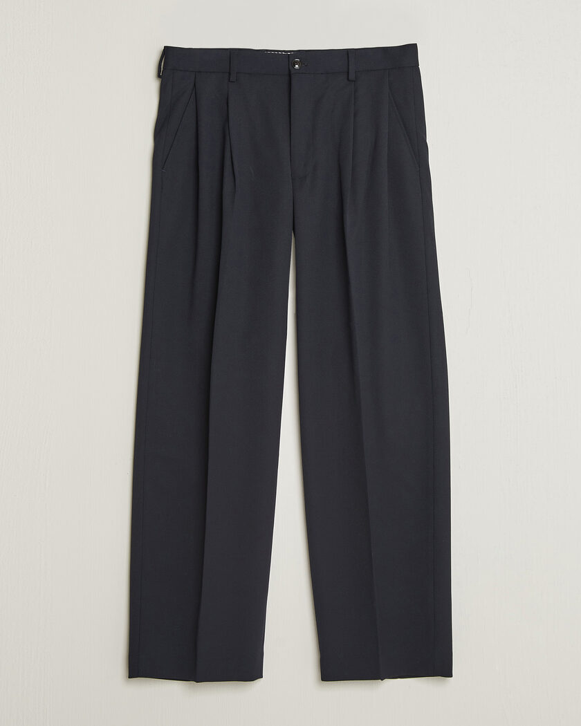 NN07 Justin Wool Pleated Suit Trousers Deep Navy – Blauw