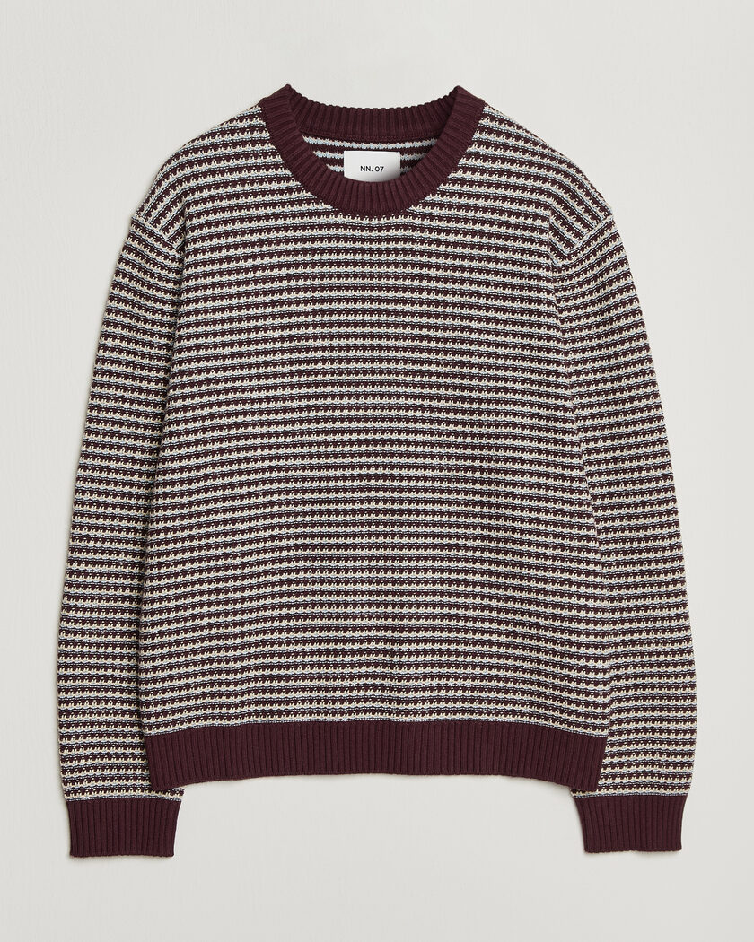 NN07 Russell Cotton/Wool Structured Sweater Winetasting – Rood