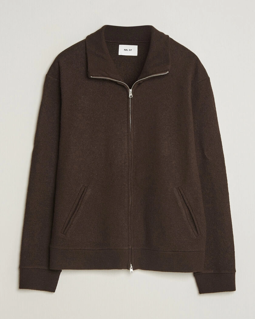 NN07 Soft Boiled Wool Full Zip Deep Truffle – Bruin