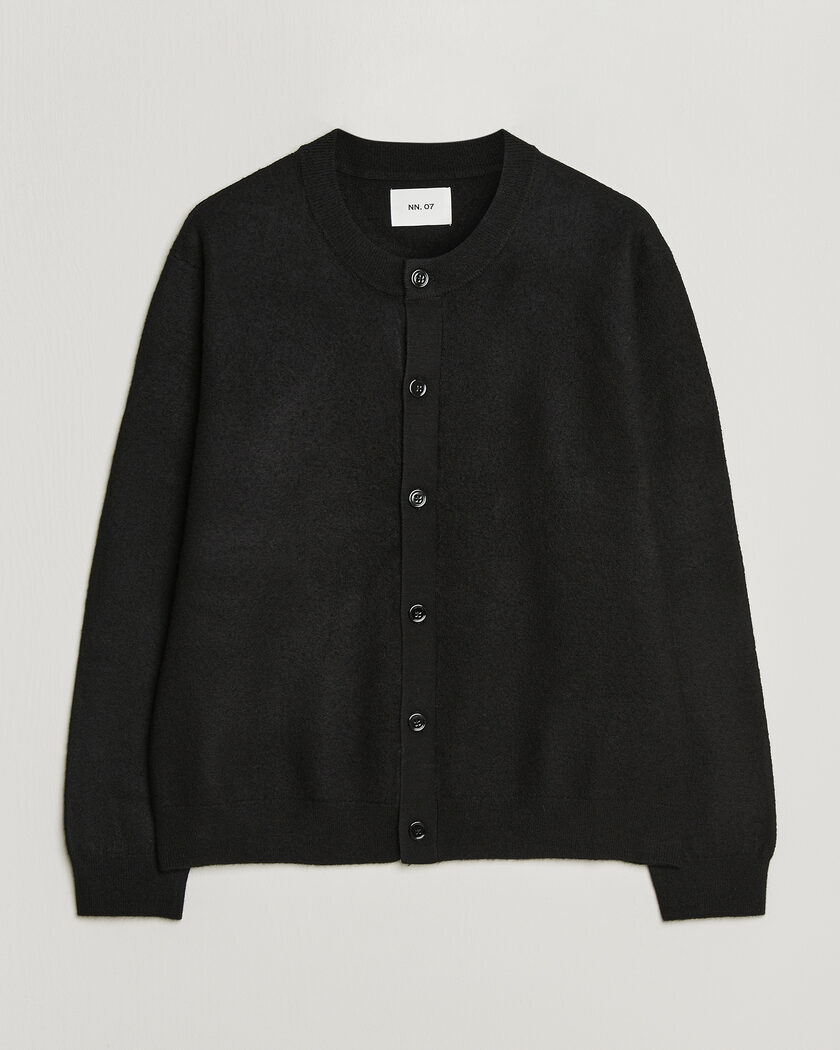 NN07 Jasper Soft Boiled Wool Cardigan Black – Zwart