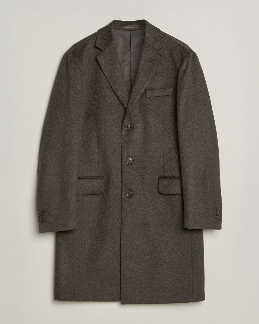 Oscar Jacobson Sergio Wool Coat Brown – Bruin