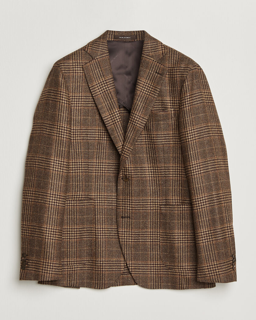 Oscar Jacobson Ferry Patch Checked Wool/Cashmere Blazer Brown – Bruin