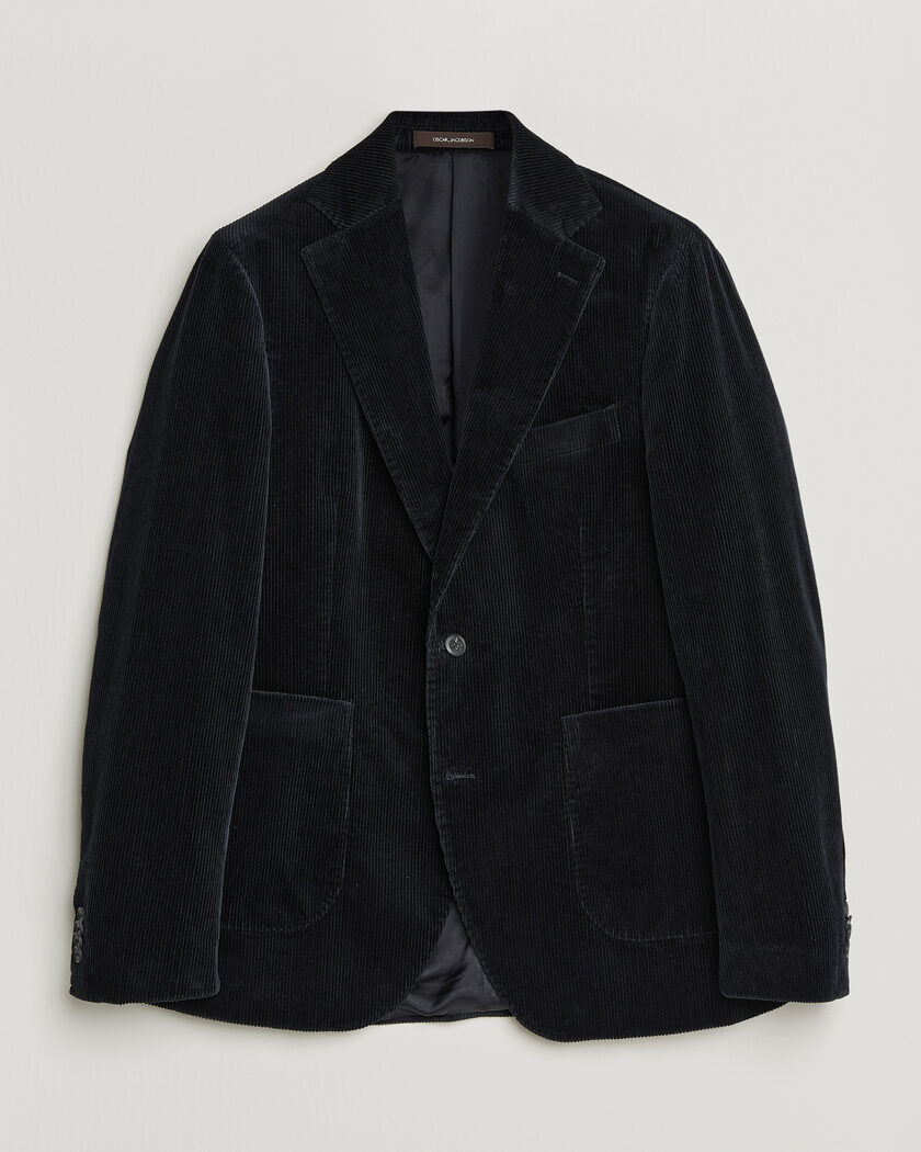 Oscar Jacobson Fogerty Patch Pocket Cord Blazer Navy – Blauw