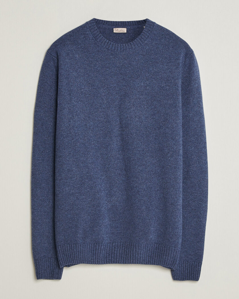 Stenströms Brushed Merino Crew Neck Blue – Blauw