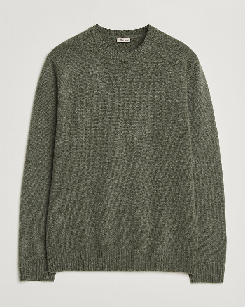 Stenströms Brushed Merino Crew Neck Green – Groen