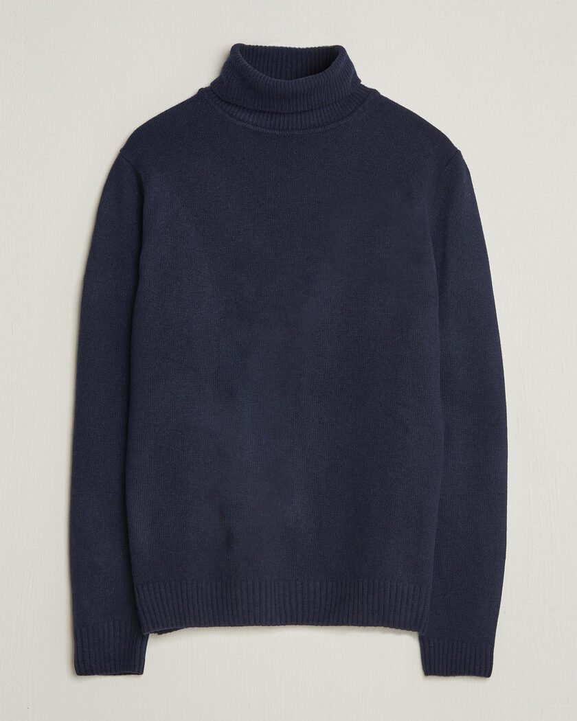 Stenströms Brushed Merino Rollneck Navy – Blauw