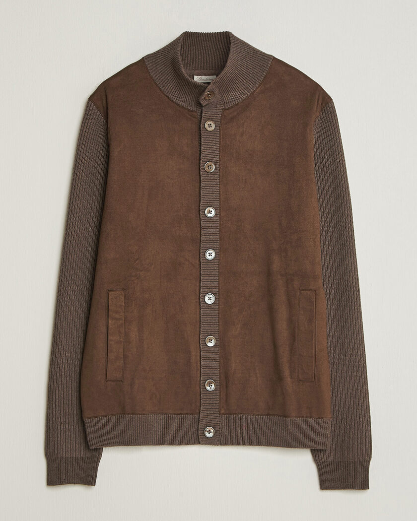 Stenströms Knitted Hybrid Alcantara Jacket Brown – Bruin