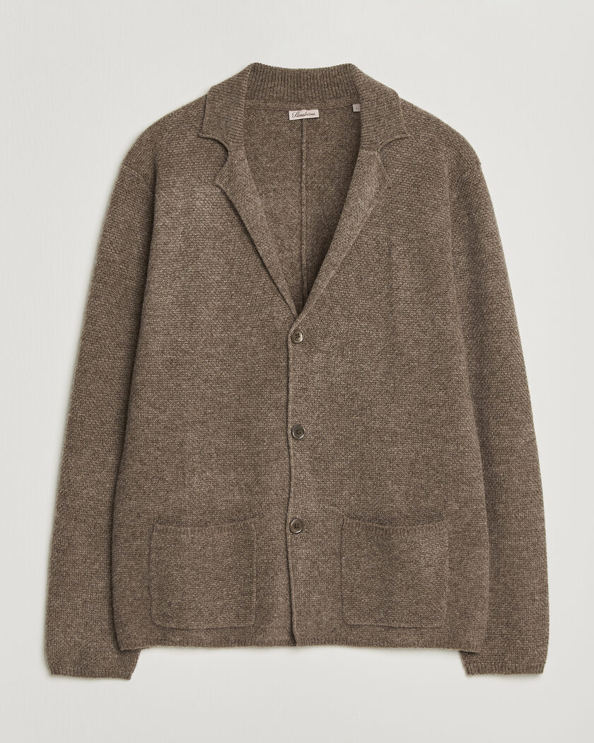 Stenströms Knitted Yak/Merino Cardigan Blazer Brown – Bruin