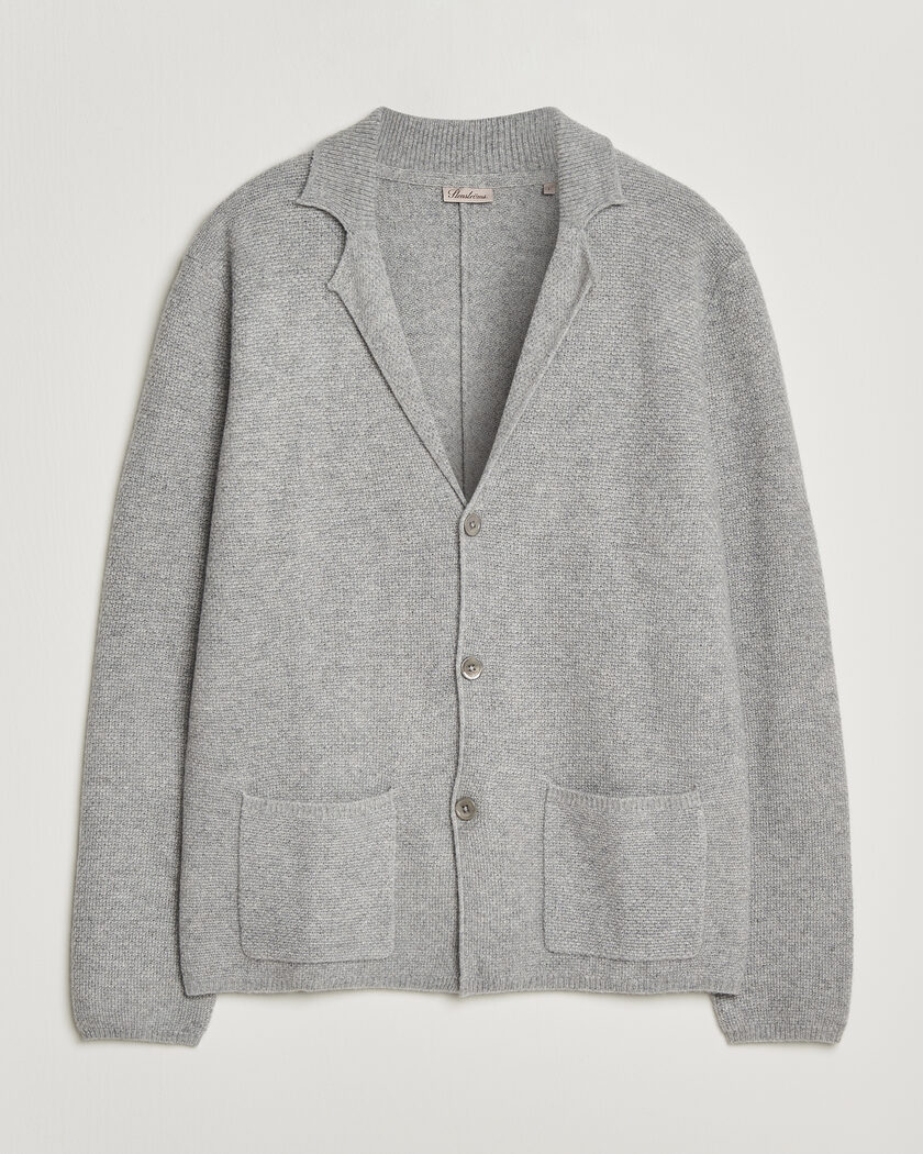 Stenströms Knitted Yak/Merino Cardigan Blazer Grey – Grijs