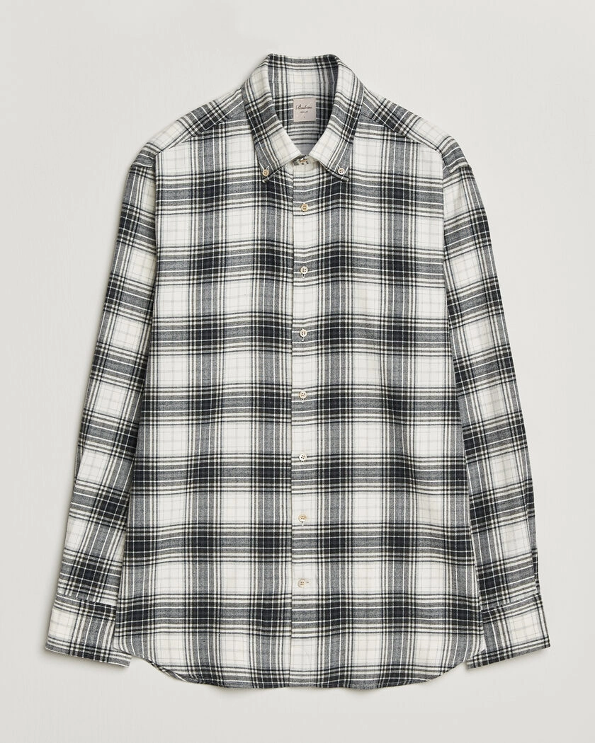 Stenströms Regular Fit Check Button Down Flannel Shirt Grey – Grijs