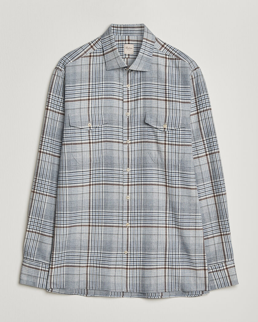 Stenströms Regular Fit Front Pocket Flannel Shirt Blue – Blauw