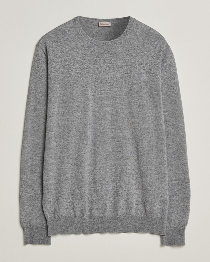 Stenströms Merino Crew Neck Grey Mouline – Grijs