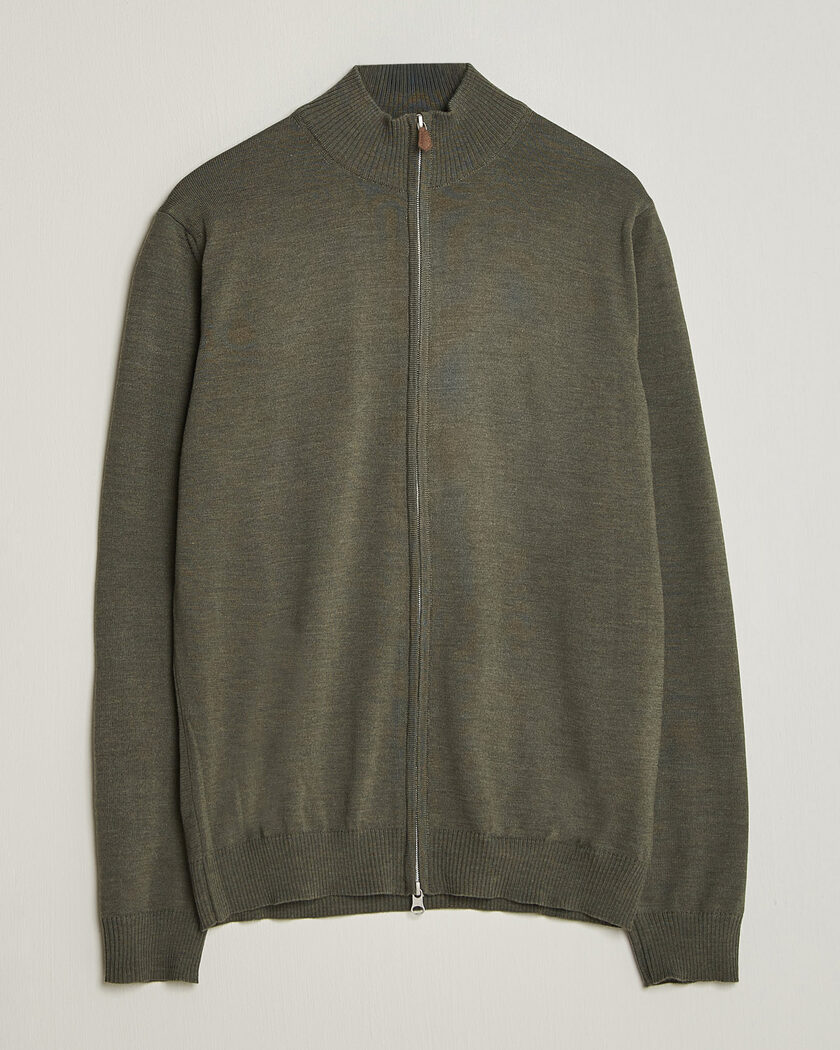 Stenströms Merino Full Zip Green – Groen