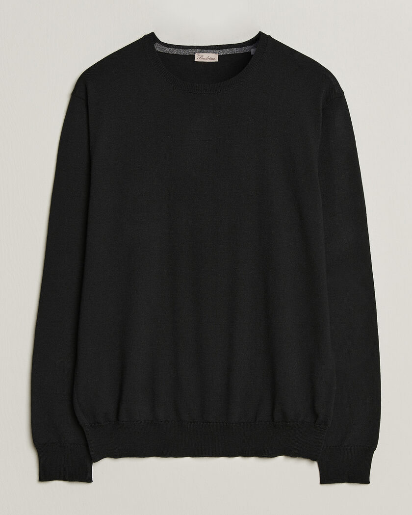 Stenströms Merino Patch Crew Neck Black – Zwart