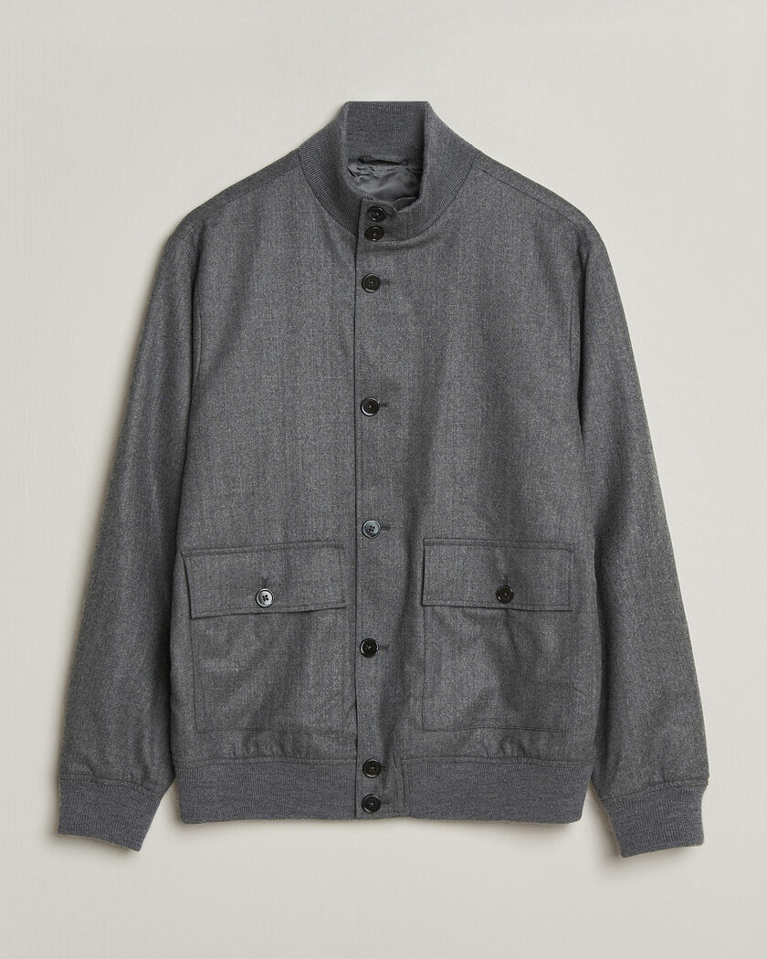 Stenströms Flannel Bomber Jacket Grey – Grijs