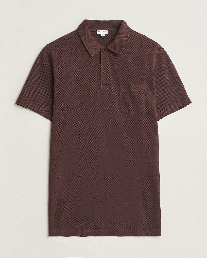 Sunspel Riviera Polo Shirt Dark Brown – Bruin