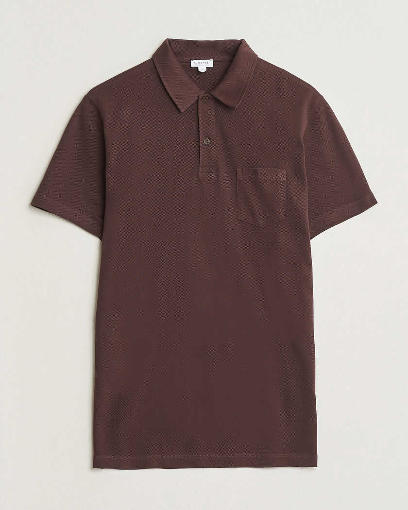 Sunspel Riviera Polo Shirt Dark Brown – Bruin