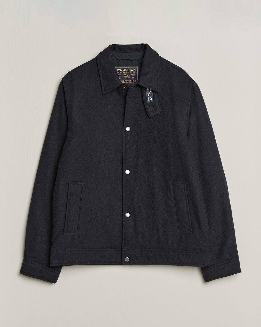 Woolrich Wool Light Padded Keating Shirt Jacket Melton Blue – Blauw