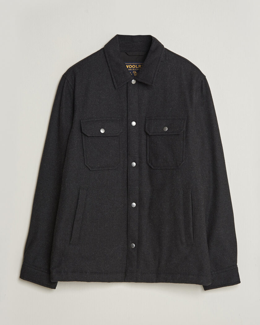 Woolrich Alaskan Wool Light Padded Shirt Jacket Faded Black – Zwart