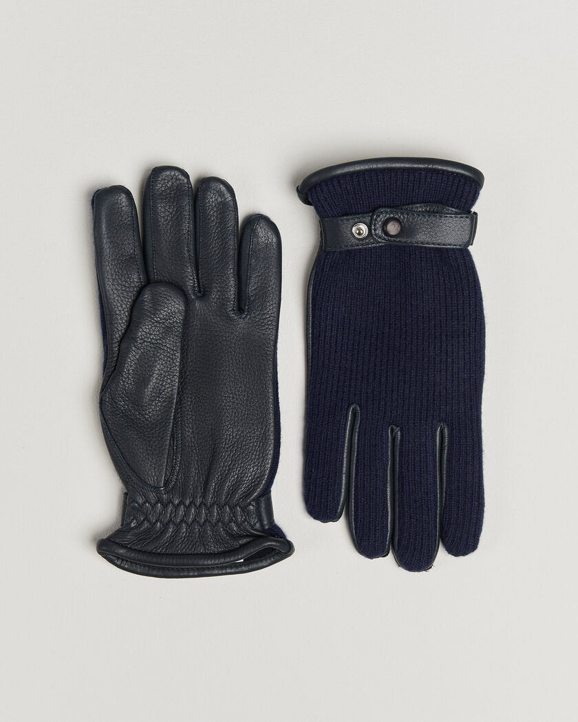 Hestra Christopher Cashmere/Elkskin Glove Navy – Blauw