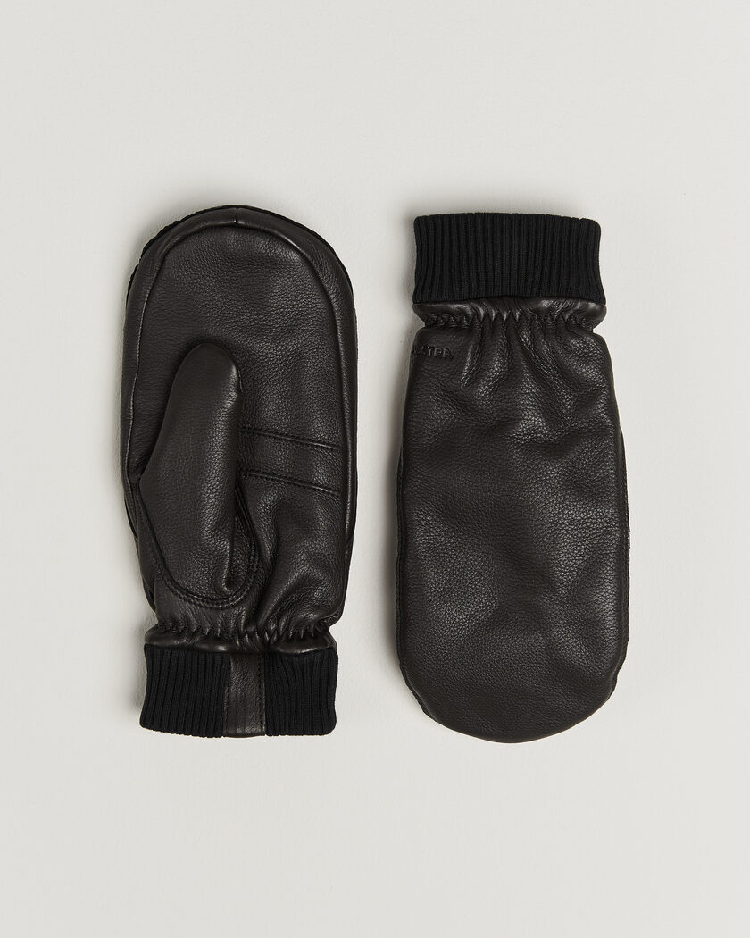 Hestra Tore Deerskin Primaloft Lined Mitt Black – Zwart