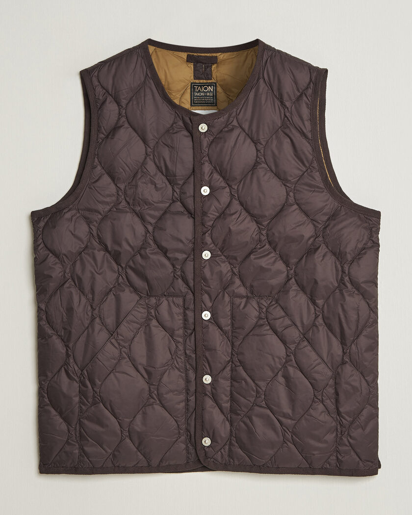 TAION Military Crew Neck Down Vest Dark Choco – Bruin