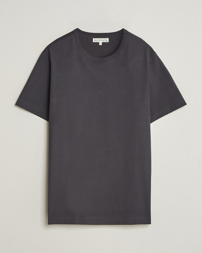 Merz b. Schwanen Classic Fit Sturdy Loopwheeled T-Shirt Charcoal – Grijs