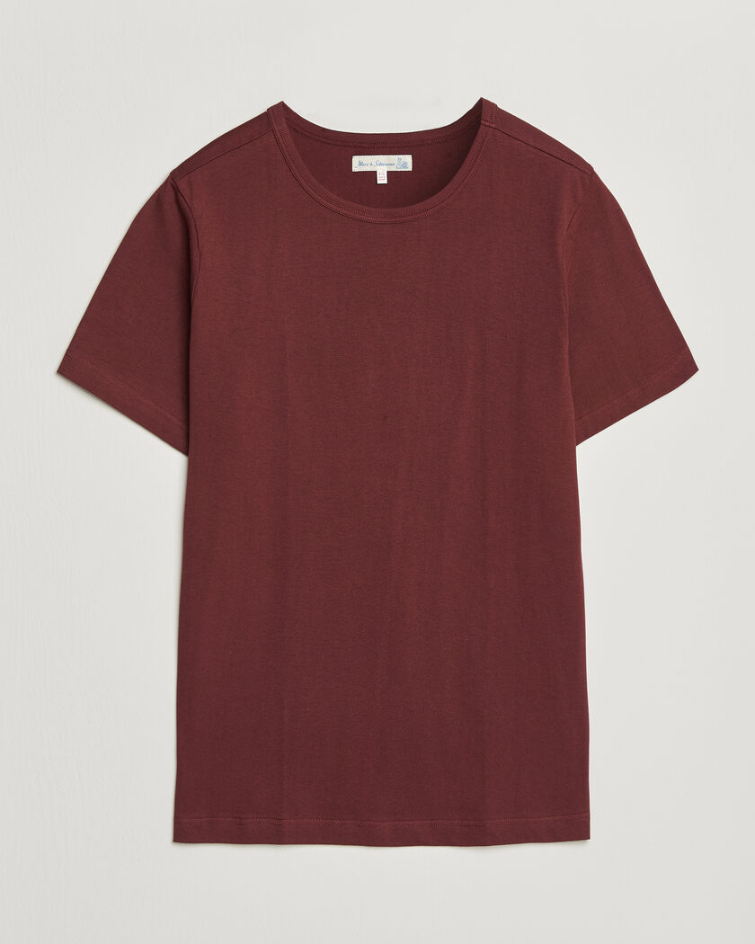 Merz b. Schwanen 1950s Classic Loopwheeled T-shirt Burgundy – Rood