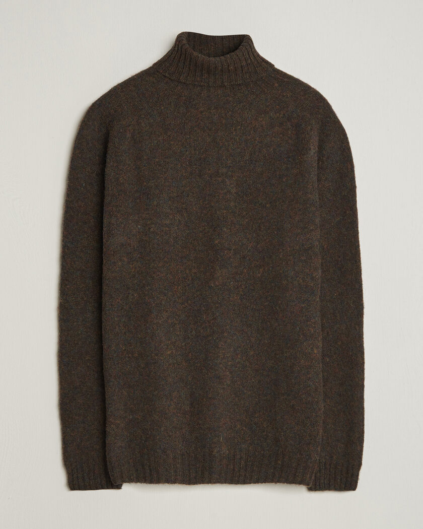 Harley Of Scotland Brushed Supersoft Lambswool Rollneck Carob – Bruin