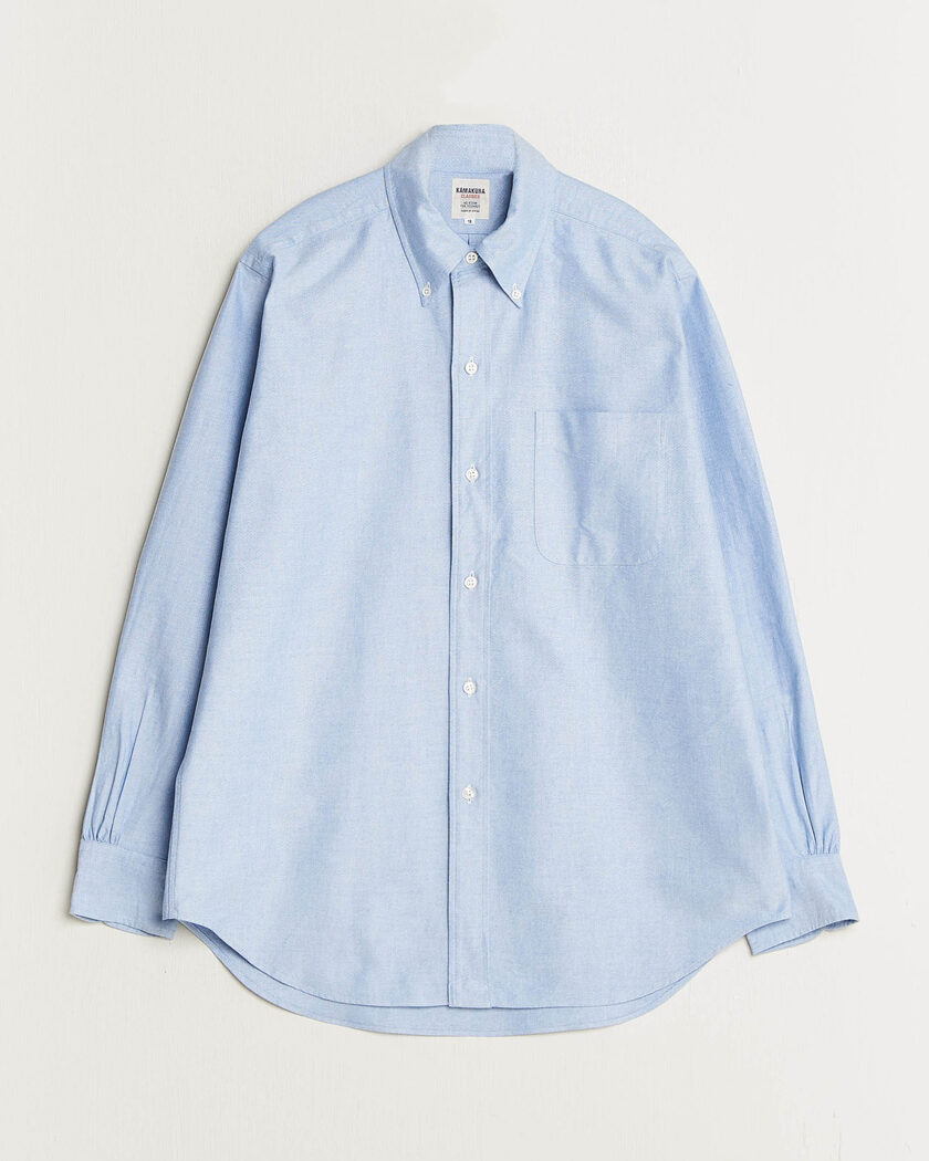 Kamakura Shirts Ametora Japanese Oxford BD Shirt Light Blue – Blauw