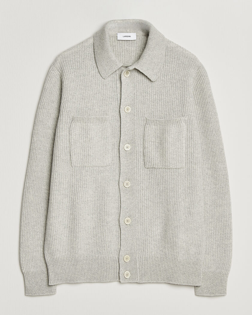 Lardini Heavy Knitted Cardigan Light Grey – Grijs