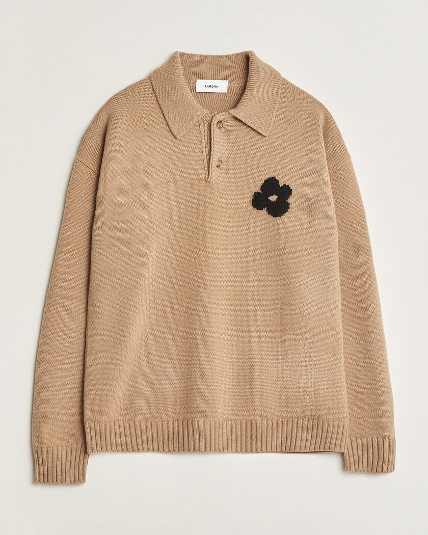 Lardini Knitted Wool/Cashmere Polo Brown – Bruin