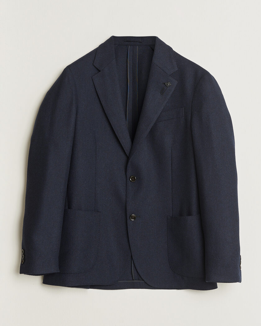 Lardini Wool/Cashmere Blazer Navy – Blauw