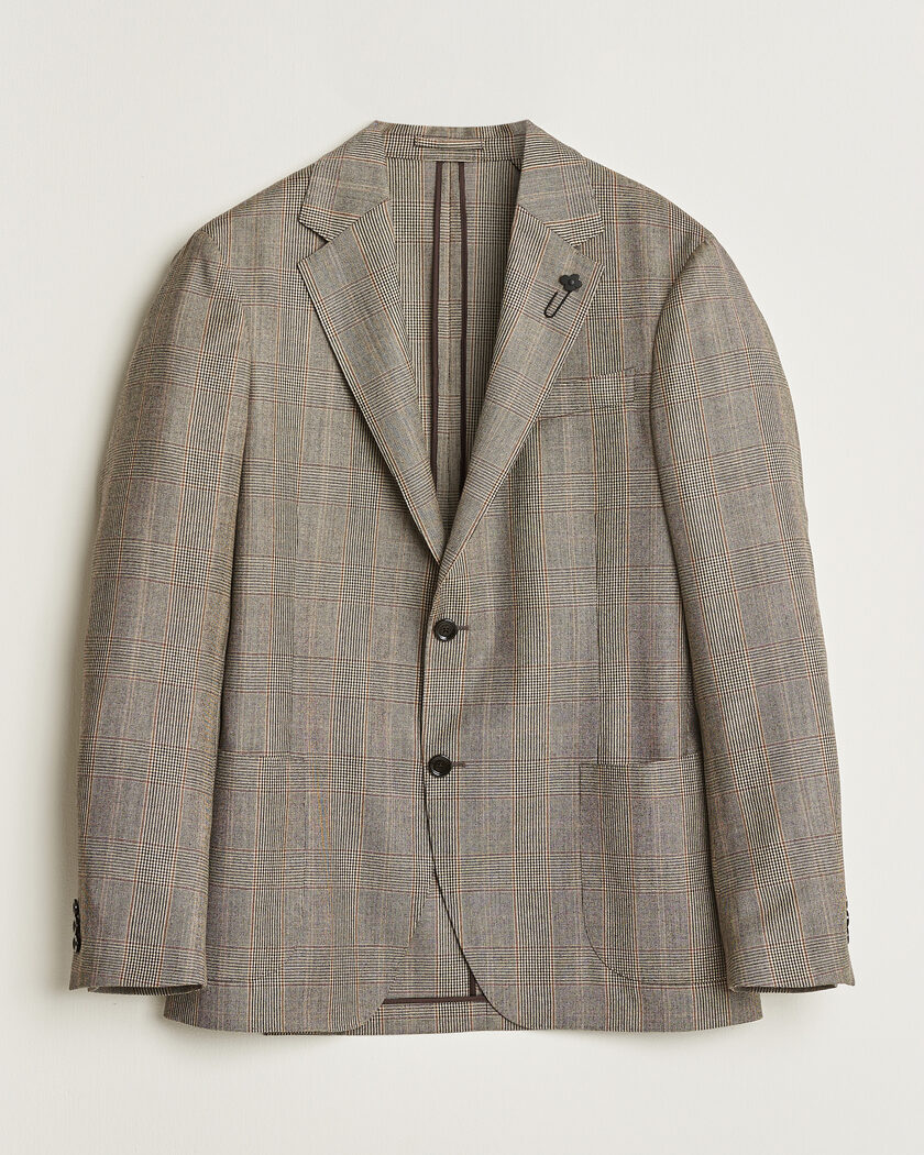 Lardini Wool Prince of Wales Check Blazer Brown – Bruin