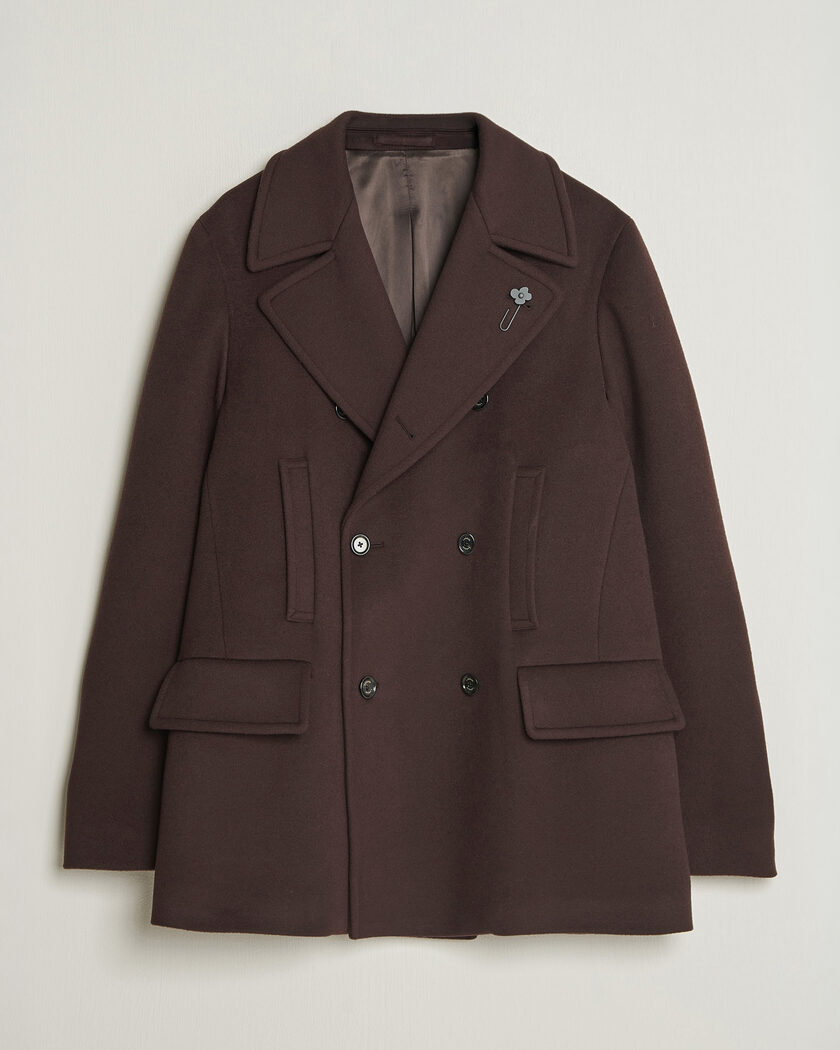 Lardini Wool Peacoat Brown – Bruin
